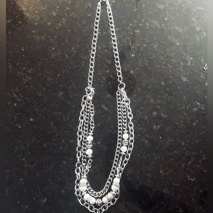 Premier Designs 3-in-1 layered Silver Pearl Necklace